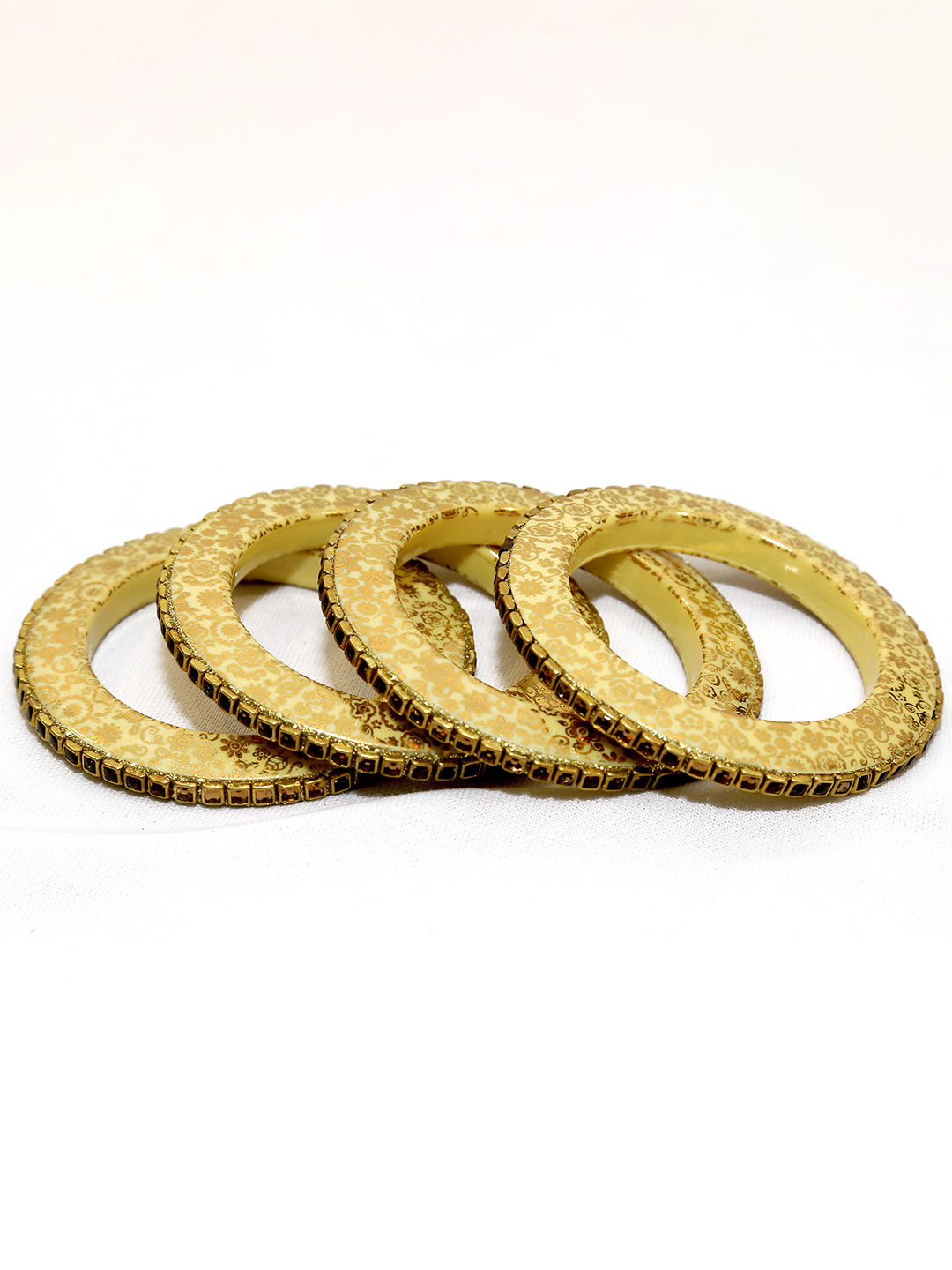 

Align Set Of 4 Gold-Plated Stone-Studded Chuda Bangles
