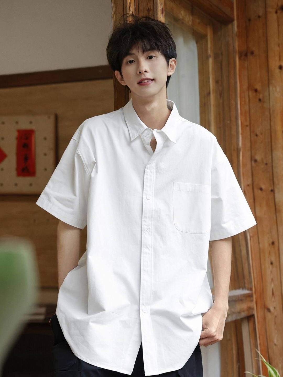 

HERE&NOW Men Original Solid Casual Shirt, White