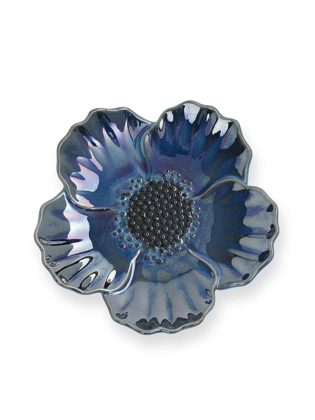 

Pure Home and Living Blue Floral Ceramic Serving Tray