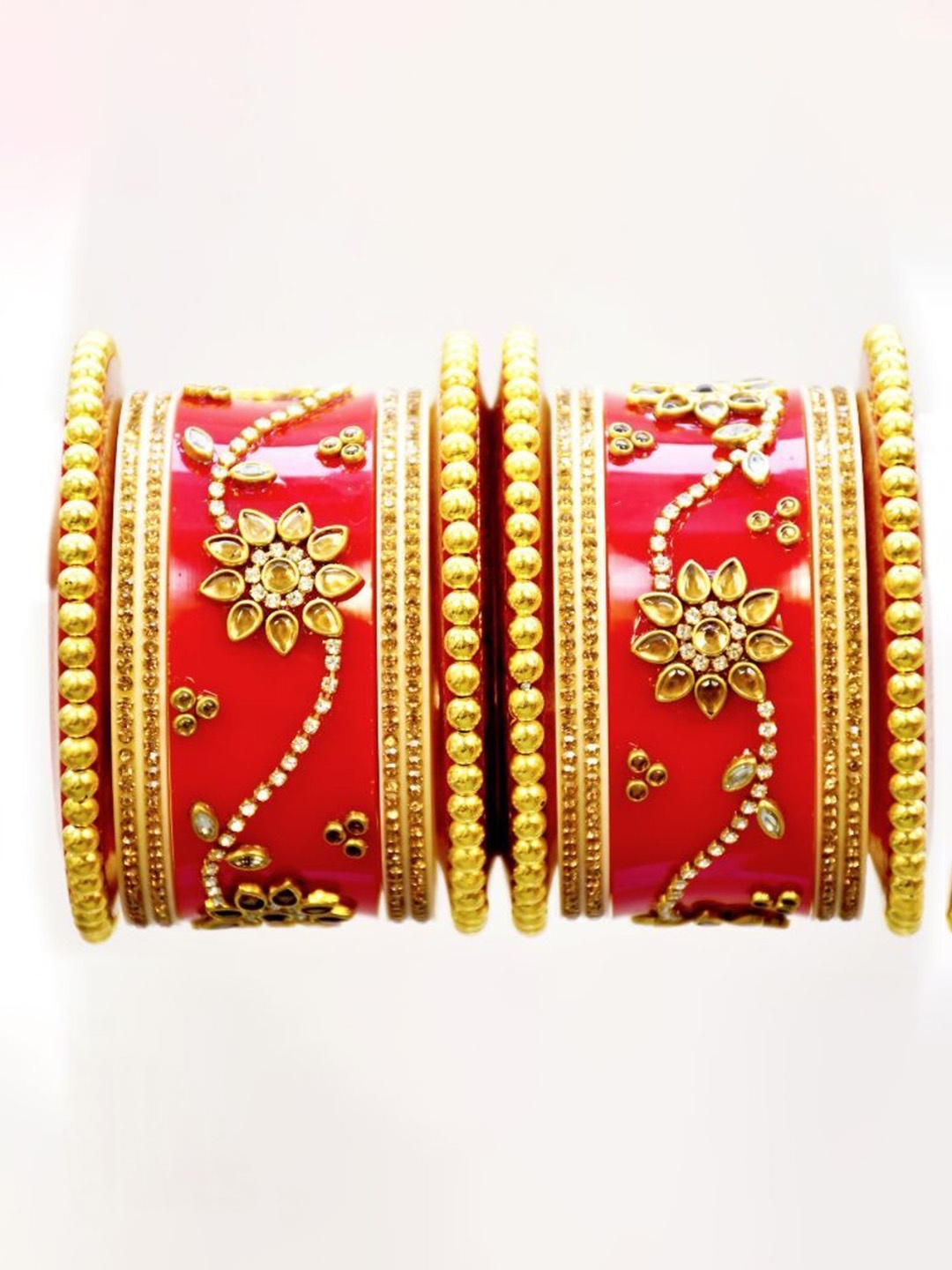 

Align Set Of 2 Gold-Plated AD-Studded Chuda Bangles