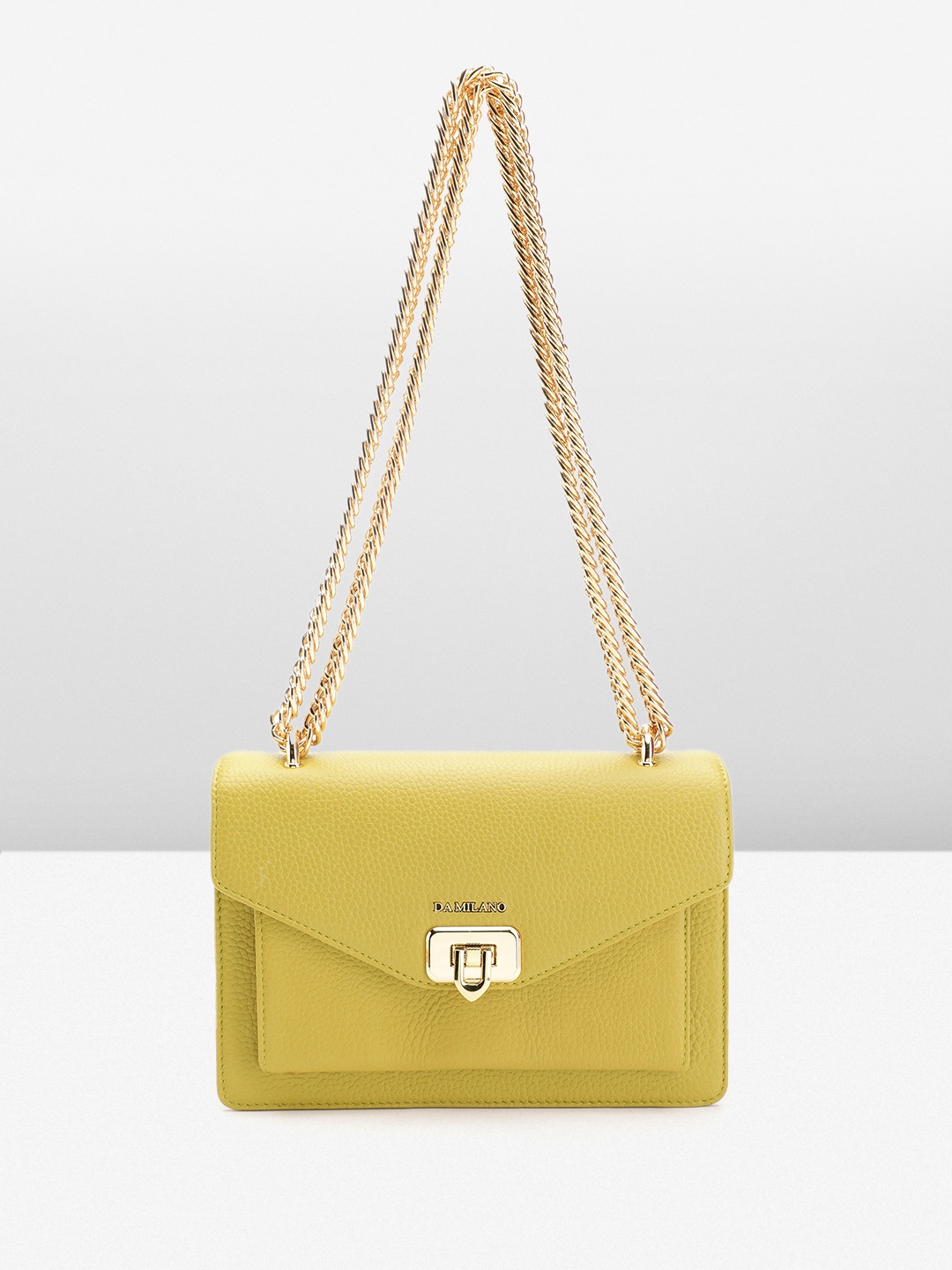 

Da Milano Textured Leather Structured Shoulder Bag, Green
