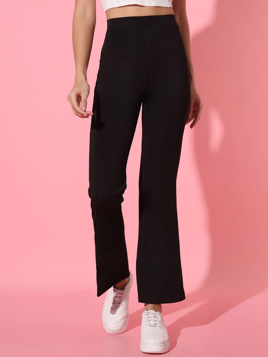 

BAESD Women Slim Fit High-Rise Trousers, Black