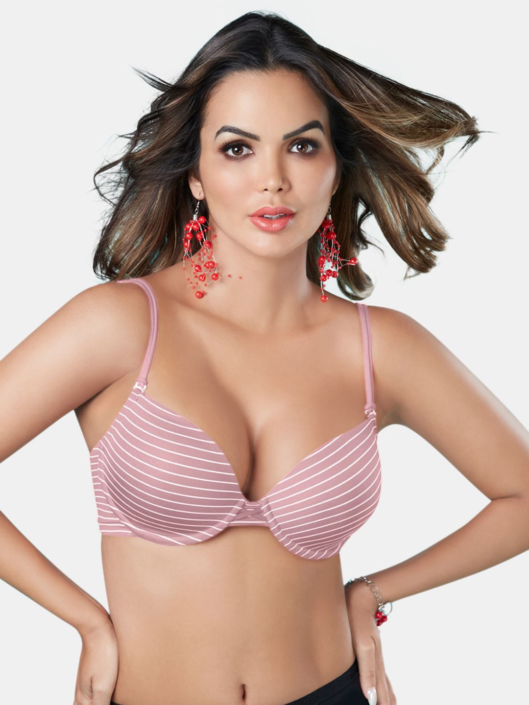 

Dazzle Women Half Coverage Underwired Lightly Padded Bra, Pink