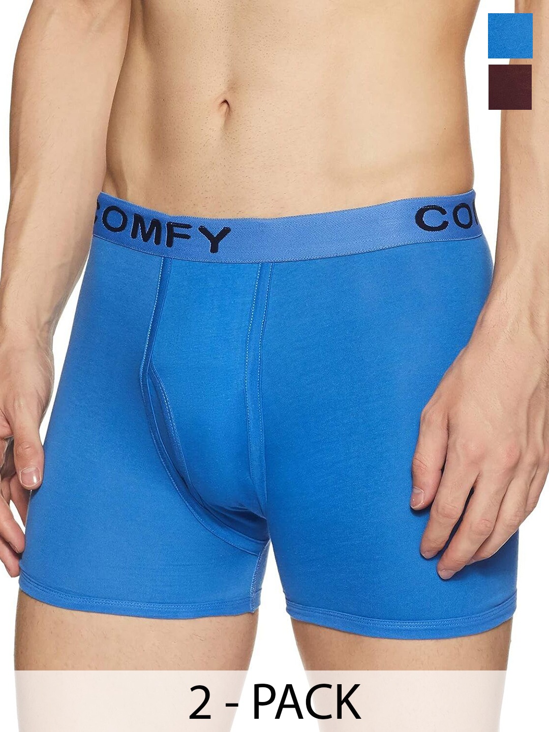 

AMUL COMFY Men Pack Of 2 Assorted Short Trunks Comfy-Plain-Trunk-OE-2-85