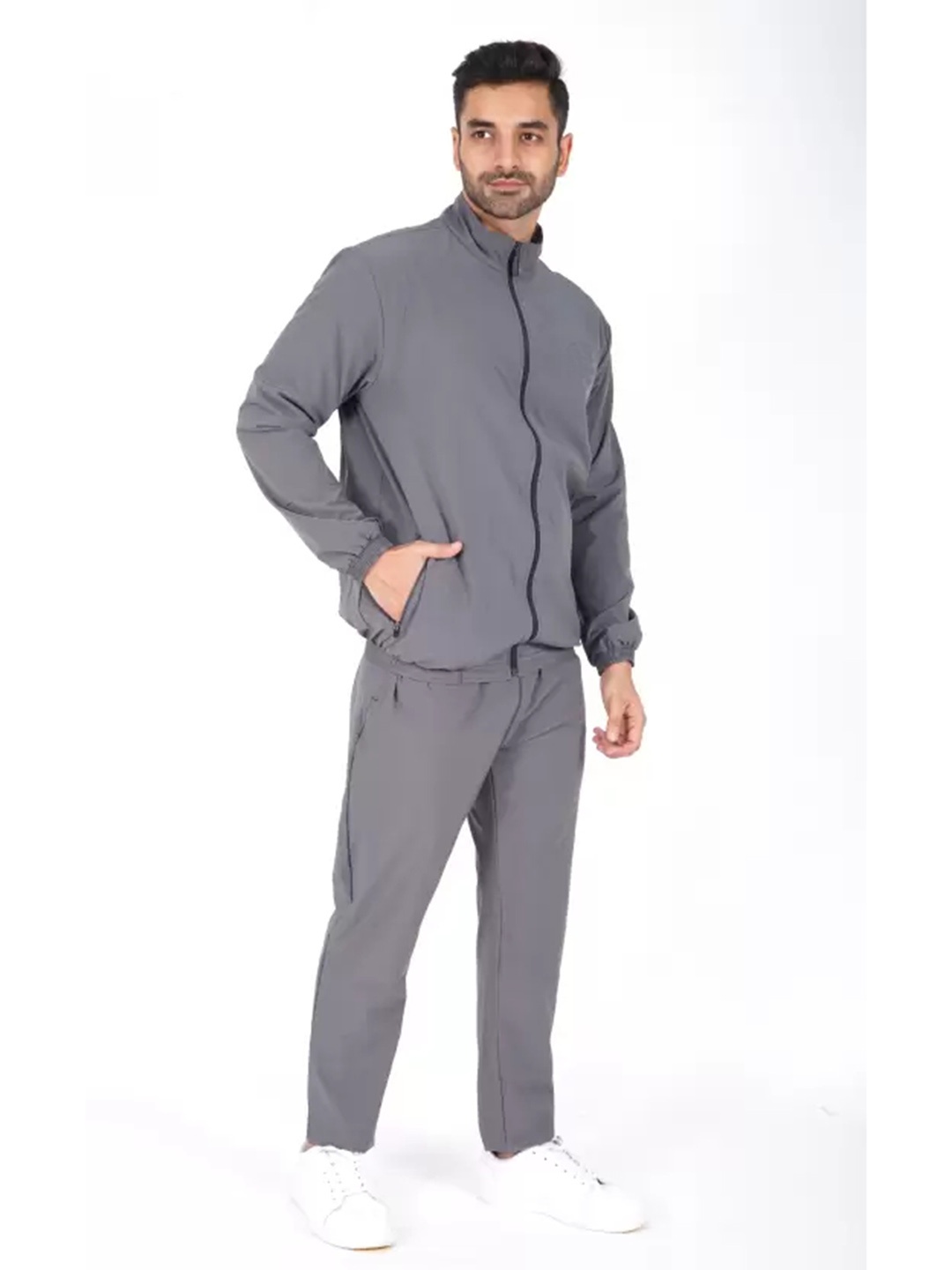 

Apraa & Parma Men High Neck Winter Tracksuit, Grey