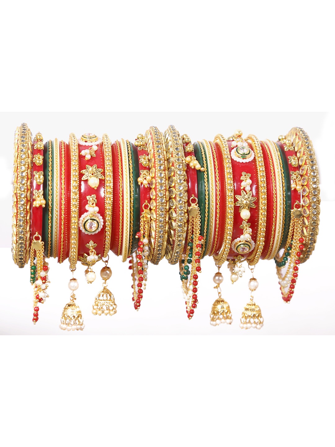 

Align Gold-plated Set Of 26 Chudas, Red
