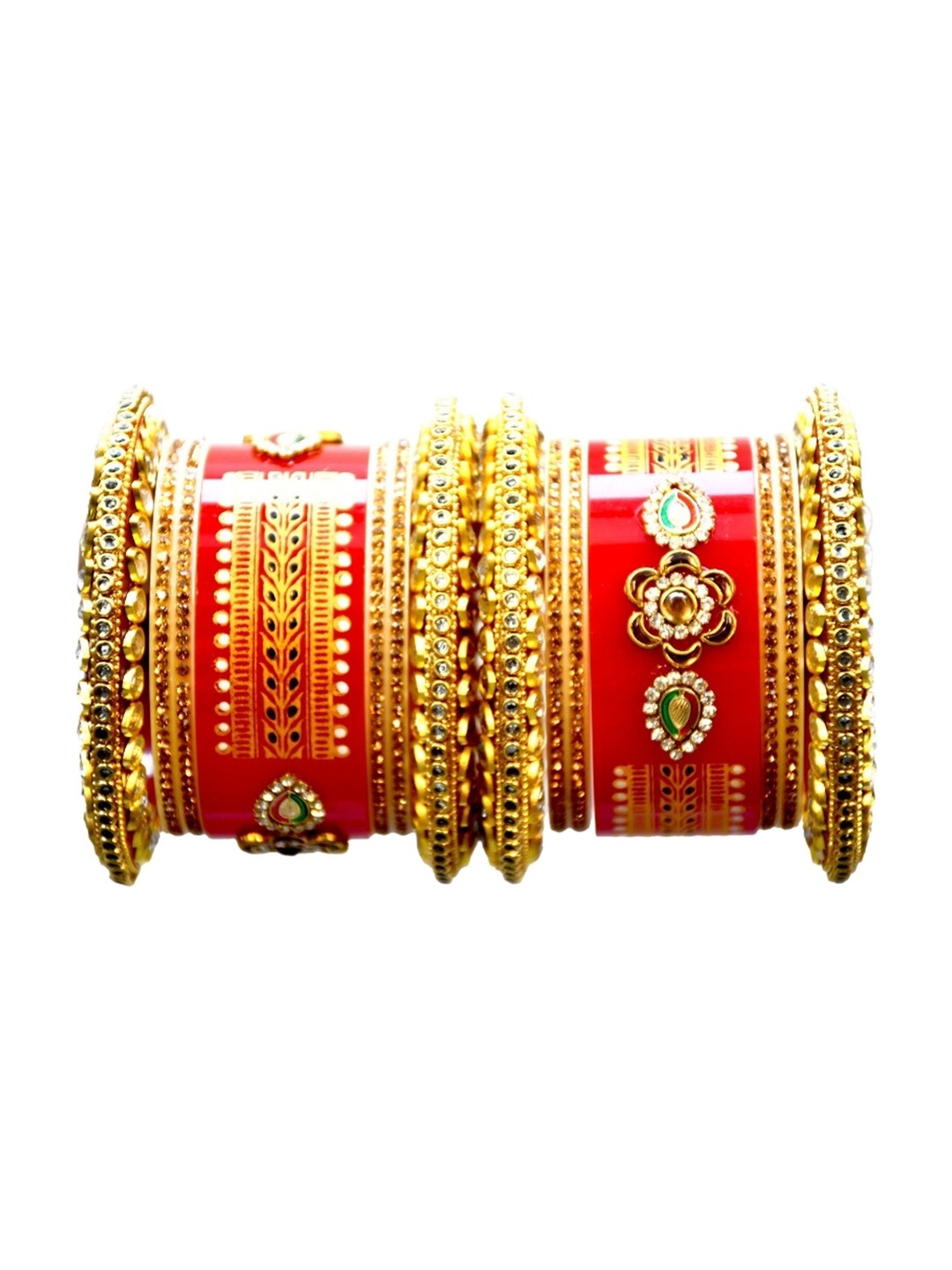 

Align Set Of 2 Gold-Plated AD-Studded Chuda Bangles