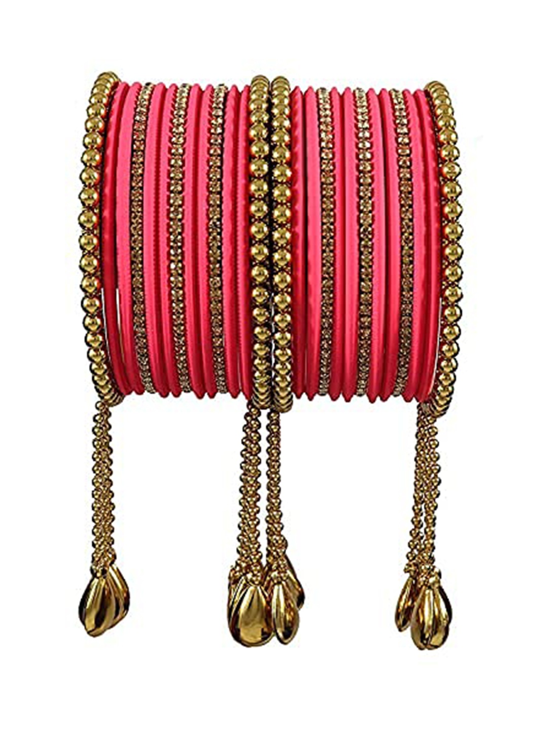 

ZULKA Pack Of 48 Zircon Gemstone Studded Bangles, Green