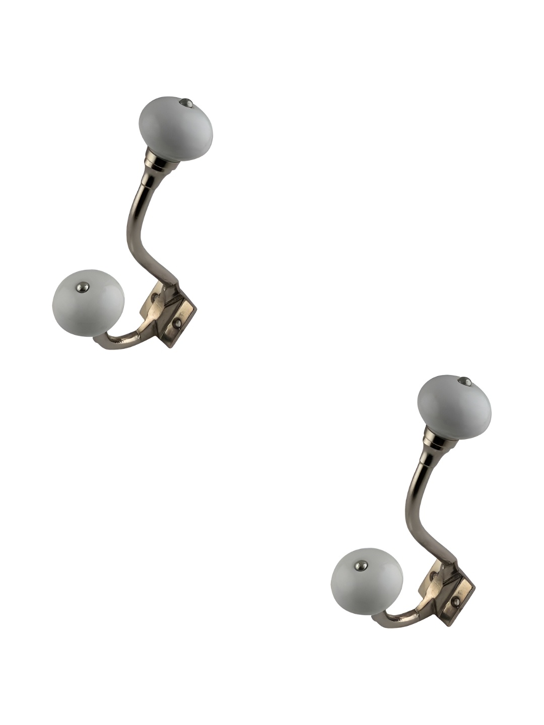 

IndianShelf Grey 2 Pcs Ceramic Wall Hooks