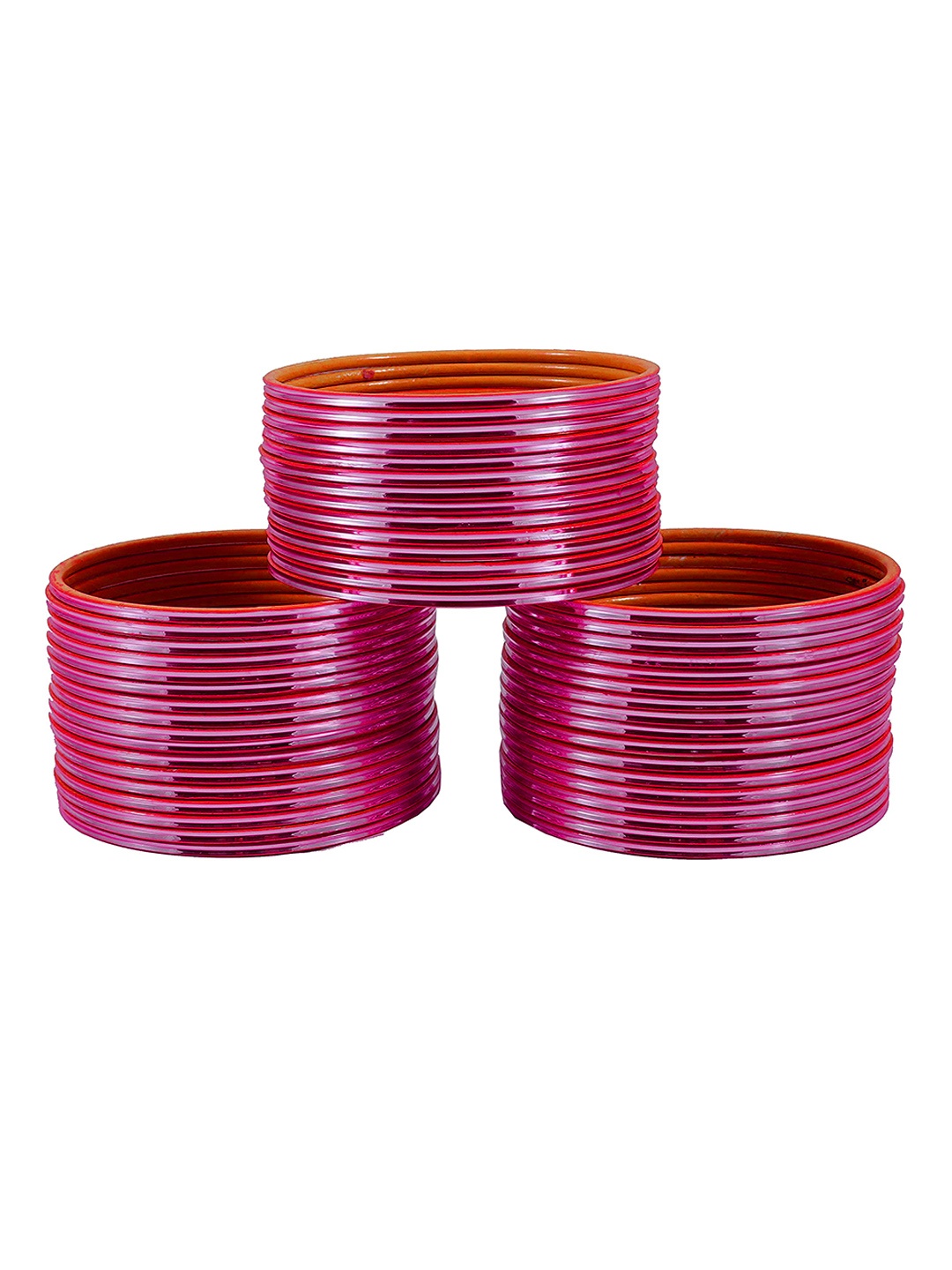 

ZULKA Set of 48 Glossy Finished Metal Bangles, Rose