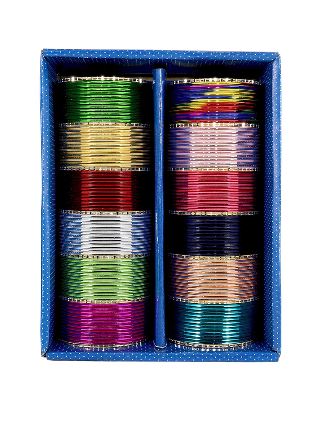 

ZULKA Set of 158 Metal with Cutting and Simple Edges Bangles, Multi