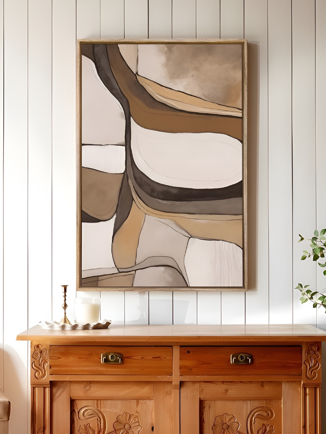 

Art Street Beige & Brown Abstract Canvas Wall Art