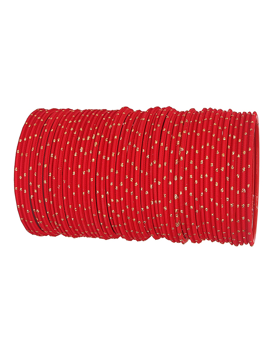 

ZULKA Set of 48 Traditional Polka Dots Metal Bangles, Red