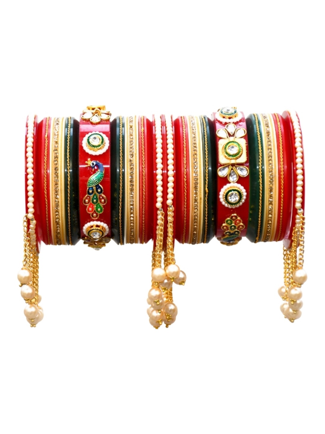 

Align Set Of 2 Gold-Plated Stone-Studded Chudas Bangle