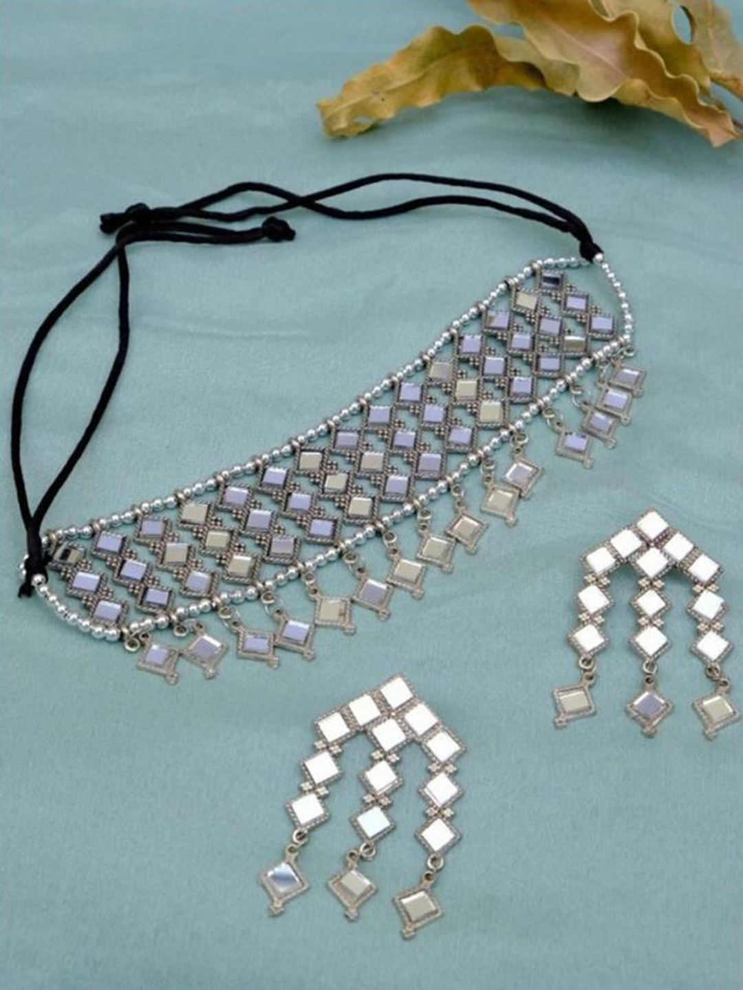 

SUNHARI Silver-Plated Embellished Jewellery Set