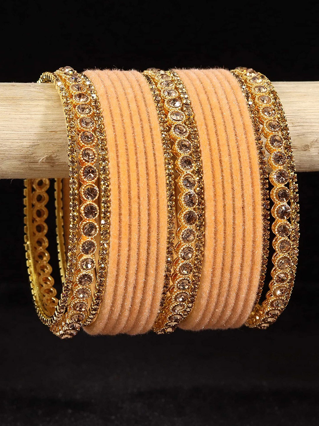 

ZULKA Set Of 42 Zircon Gemstone and Rosegold Ballchain Bangle, Blue
