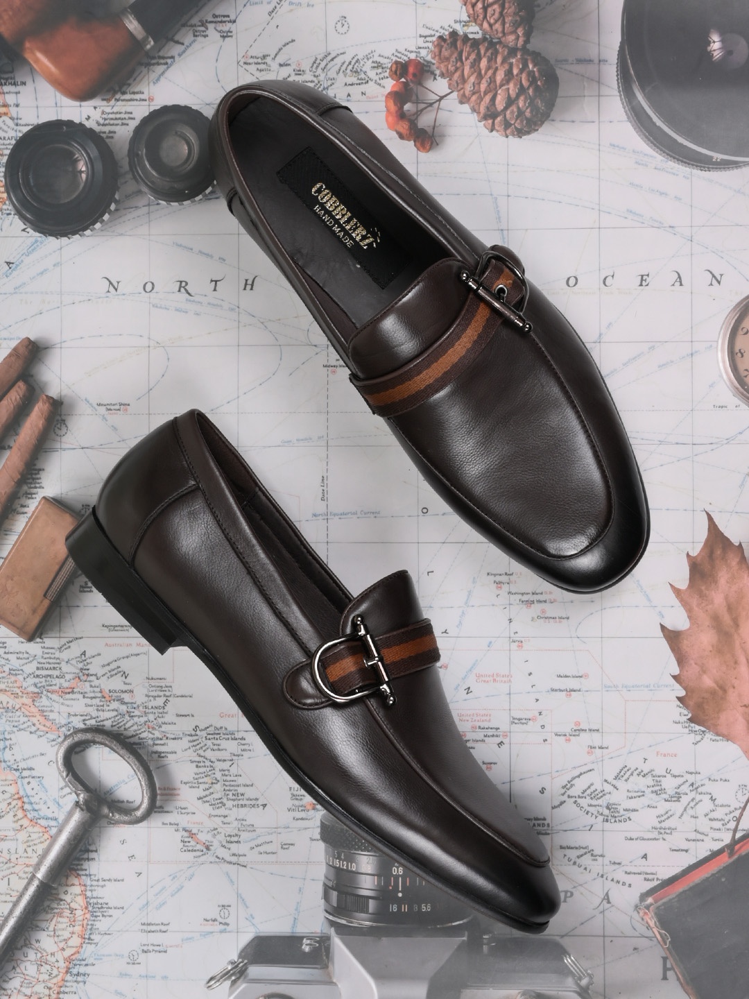 

Cobblerz Men Leather Loafers, Coffee brown