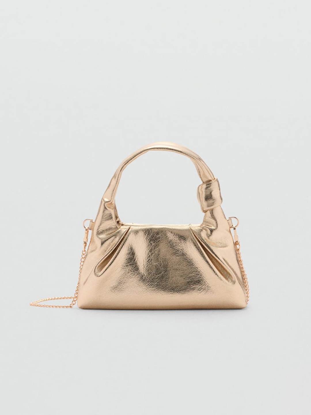 

MANGO Structured Handheld Bag, Gold