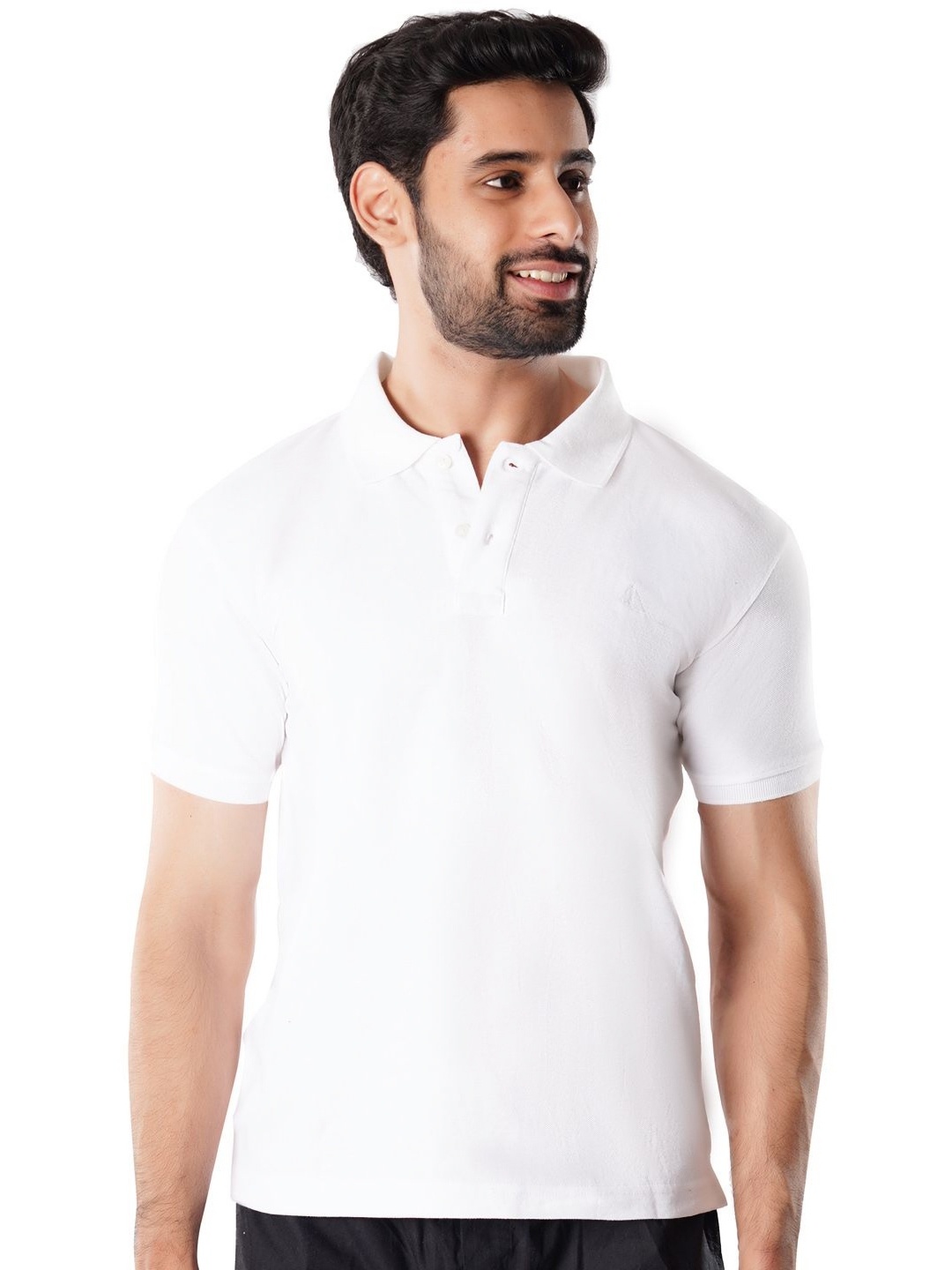 

Crusoe Men Solid Polo Collar Cotton T-shirt, White