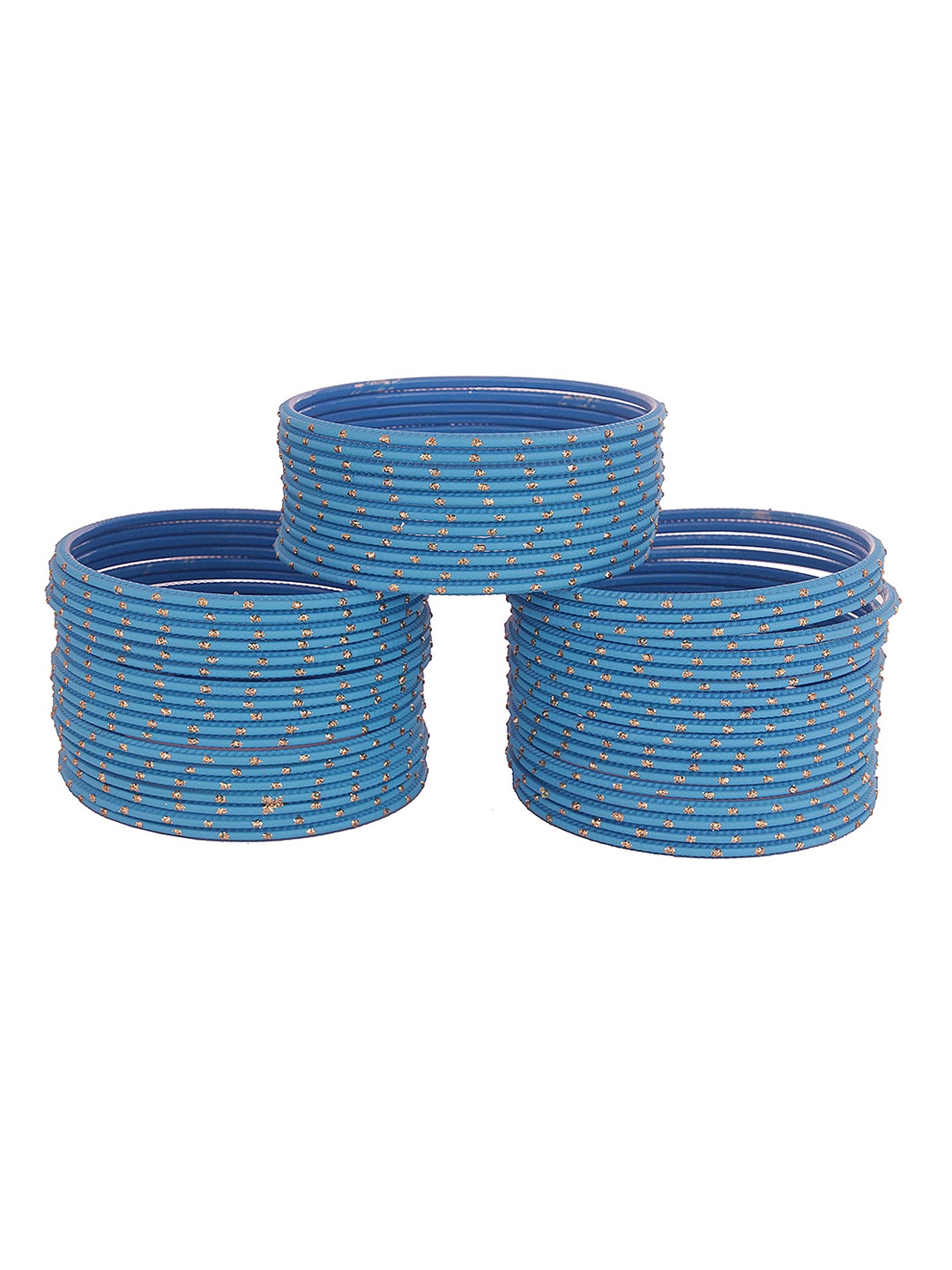 

ZULKA Set of 48 Alloy Base Polka Dots Bangles, Blue