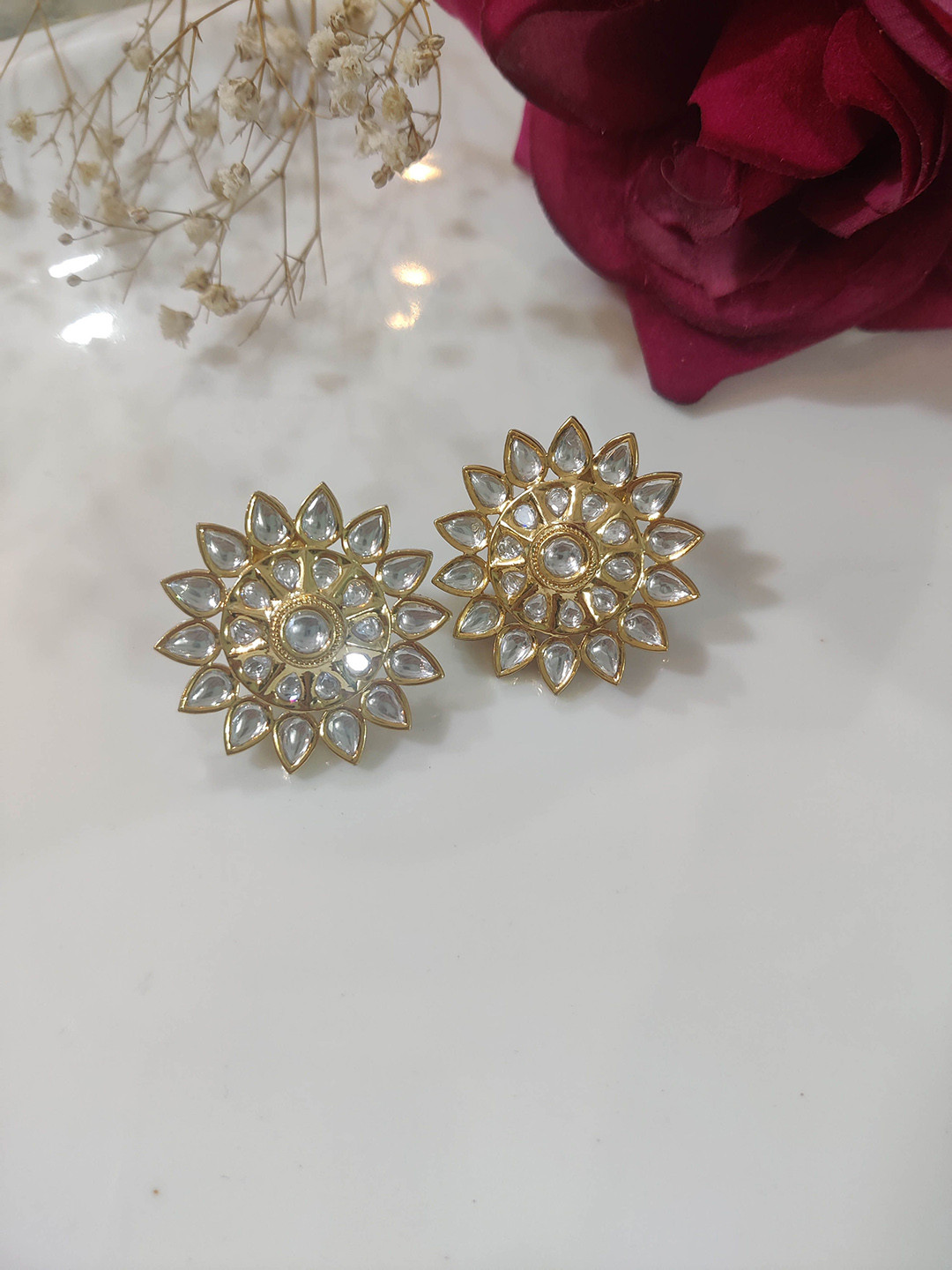 

STYLE DECO Contemporary Studs Earrings, Gold
