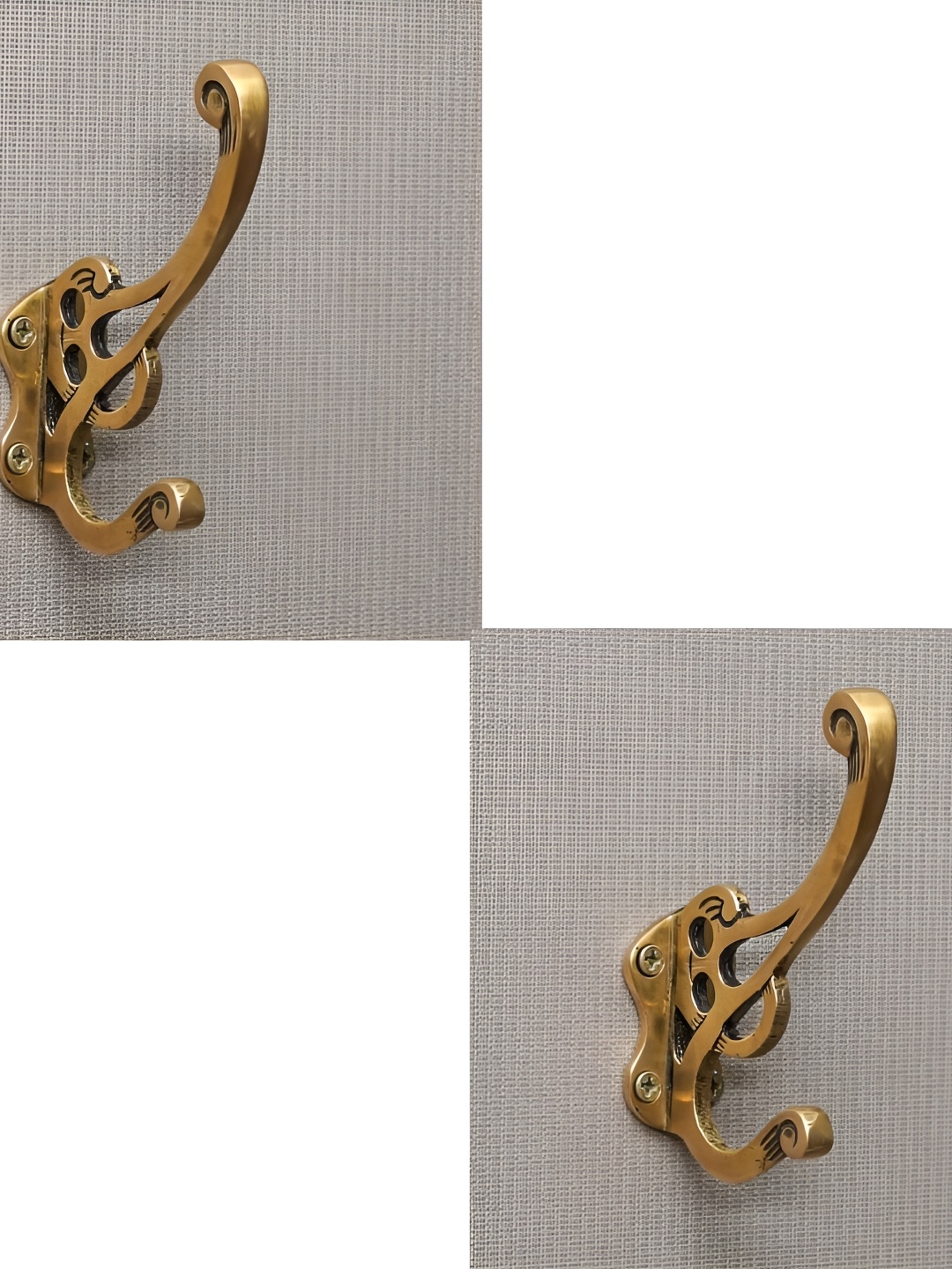 

IndianShelf Gold-Toned 2 Pieces Brass Nostalgic Wall Hooks