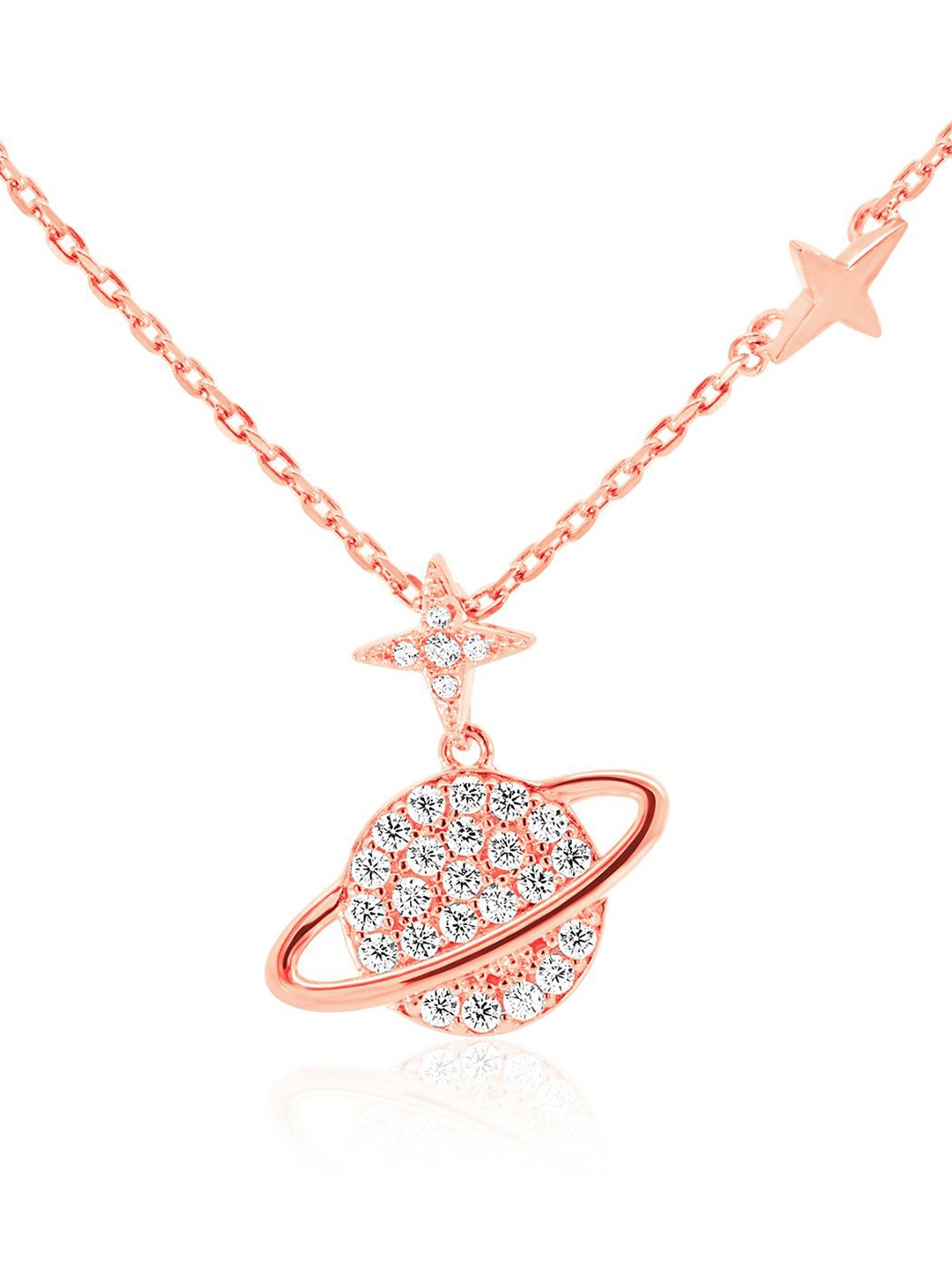 

Nistra Rose Gold-Plated Sterling Silver Cubic Zirconia Necklace