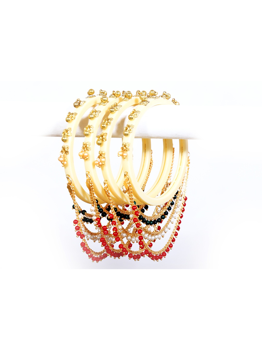 

Align Set Of 4 Gold-Plated Beaded Chuda Bangles