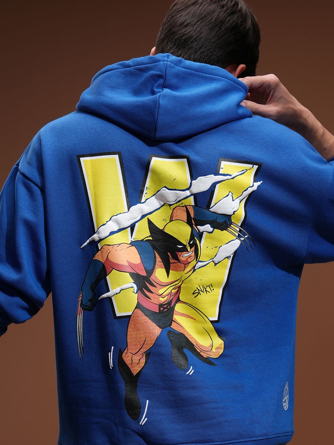 

HIGHLANDER Marvel Venom Men Black Drop Shoulder Hooded Oversized Sweatshirt, Blue