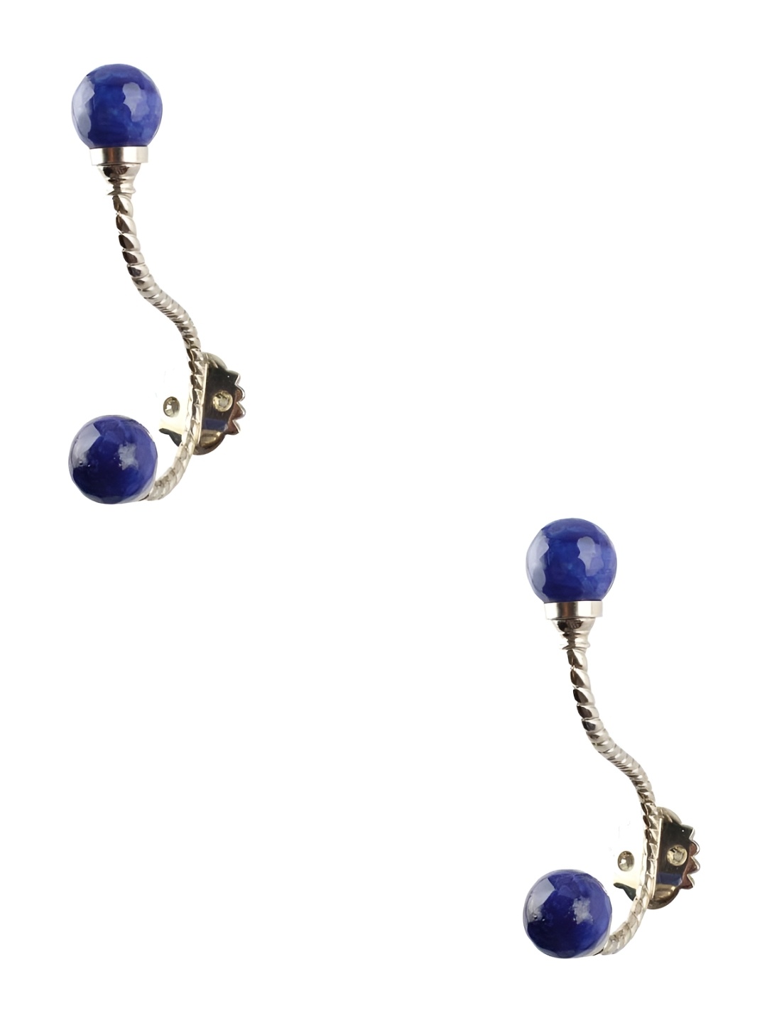 

IndianShelf Blue & Silver Toned 2 Pieces Glass Wall Hooks