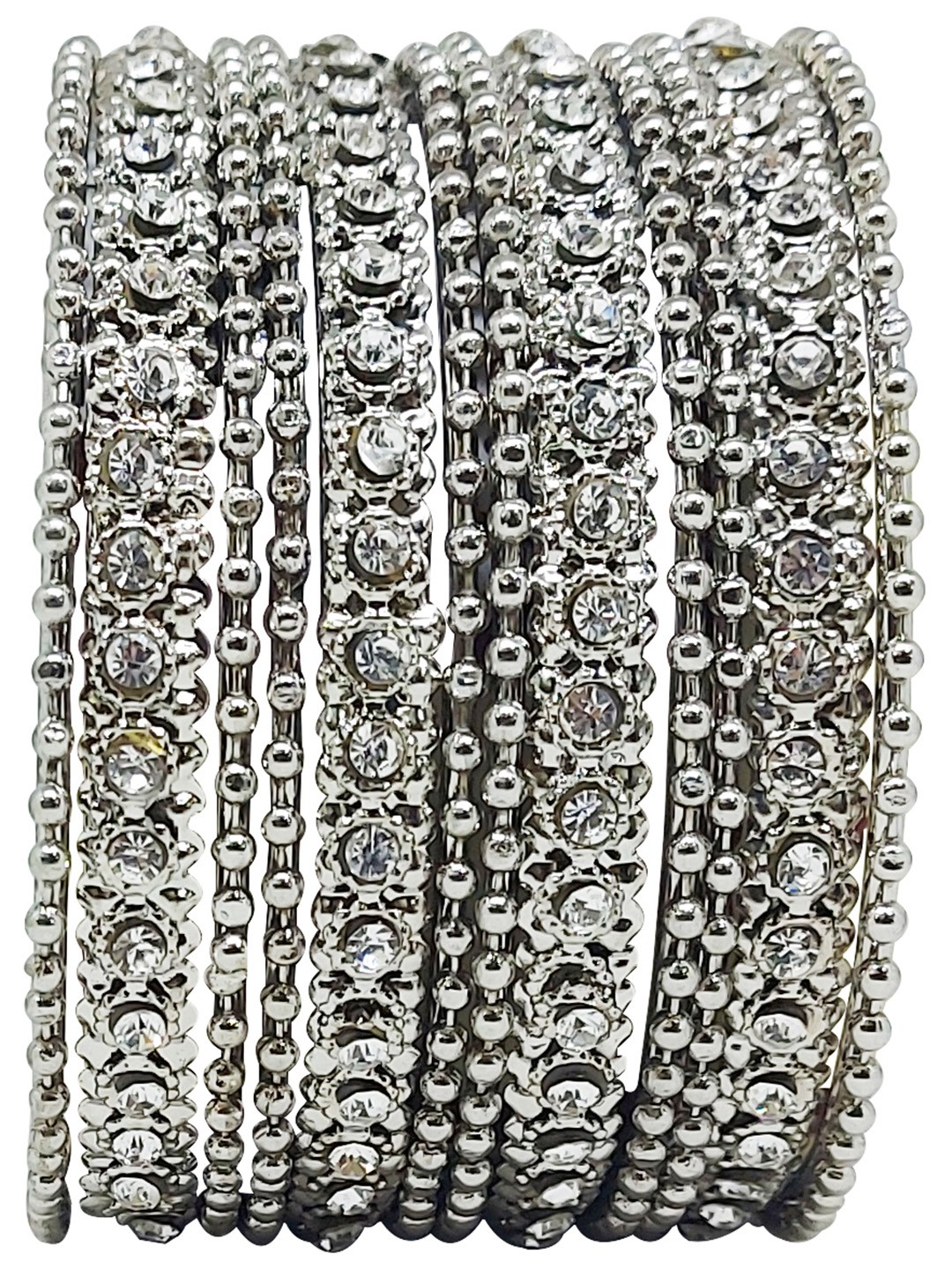 

CHRISHAN Set Of 12 Silver Bangle Set