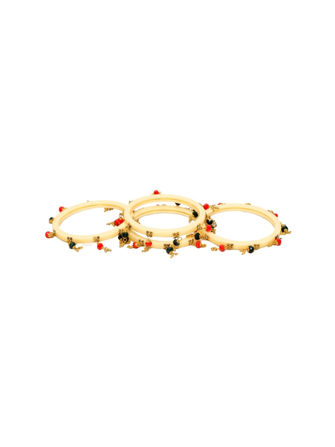 

Align Set Of 4 Gold-Plated Beaded-Studded Bangles