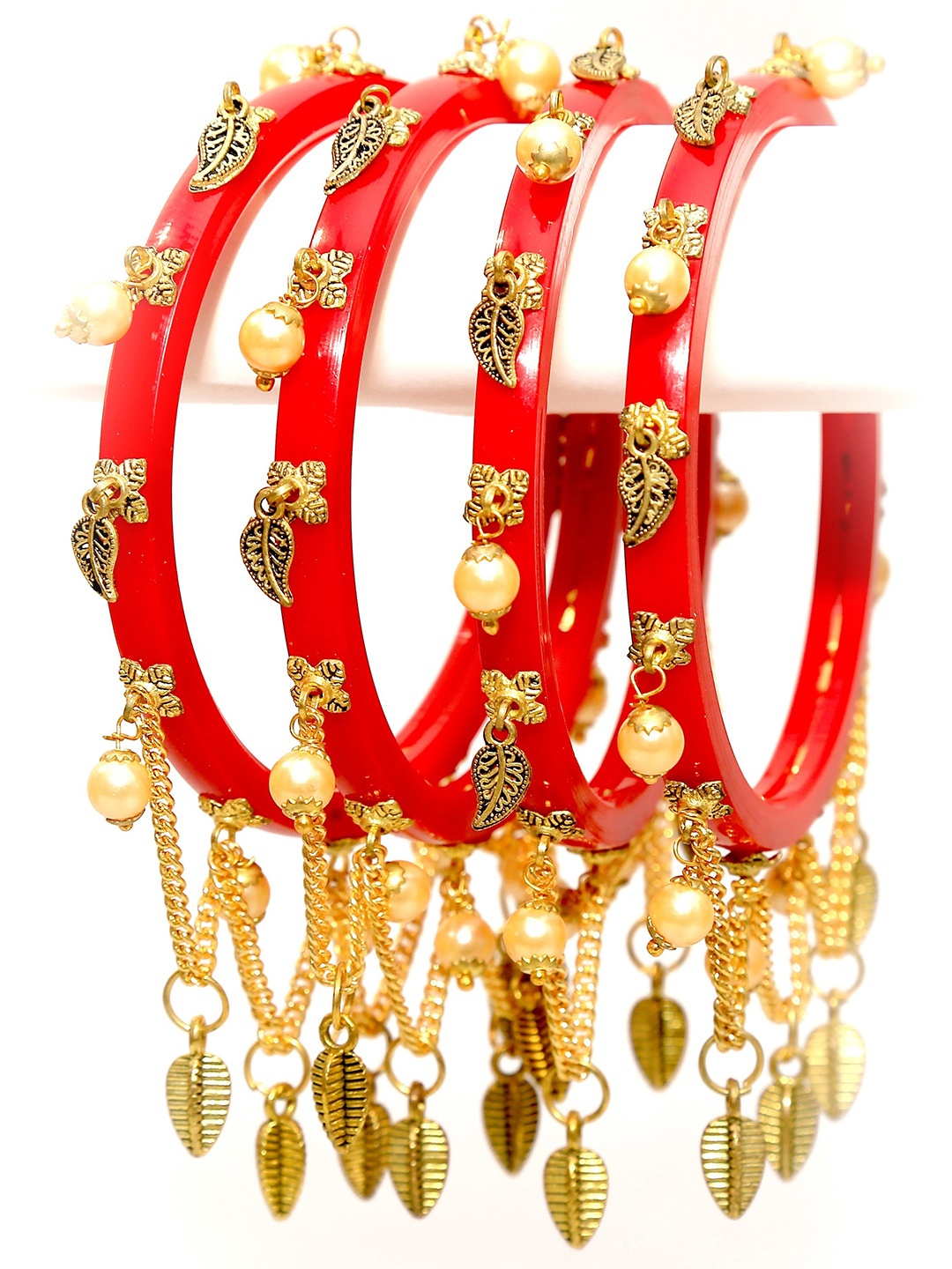 

Align Set Of 4 Gold-Plated Beaded-Studded Bangles