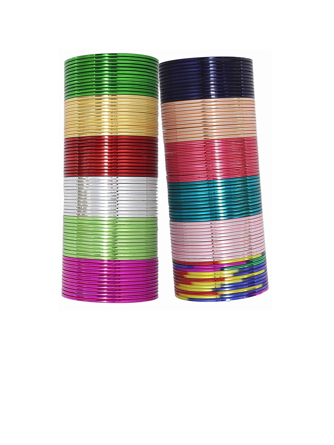 

ZULKA Set of 144 Metal with Cutting and Simple Edges Bangle, Multi