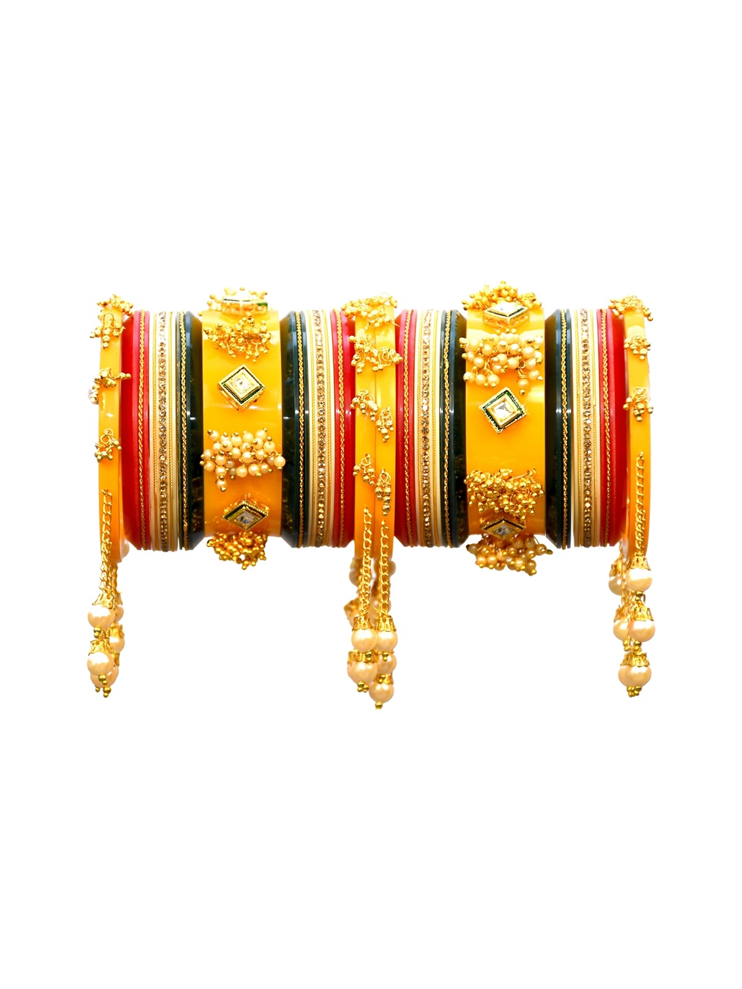 

Align Set Of 2 Gold-Plated Beaded Chudas Bangle