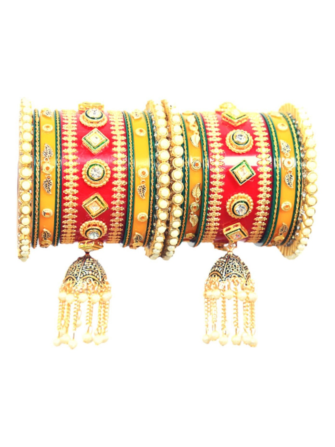 

Align Set Of 18 Gold-Plated Beaded Chudas