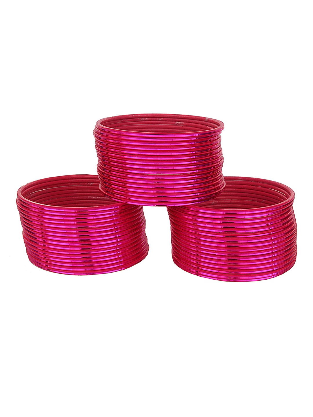 

ZULKA Set of 48 Glossy Metal Bangles, Magenta