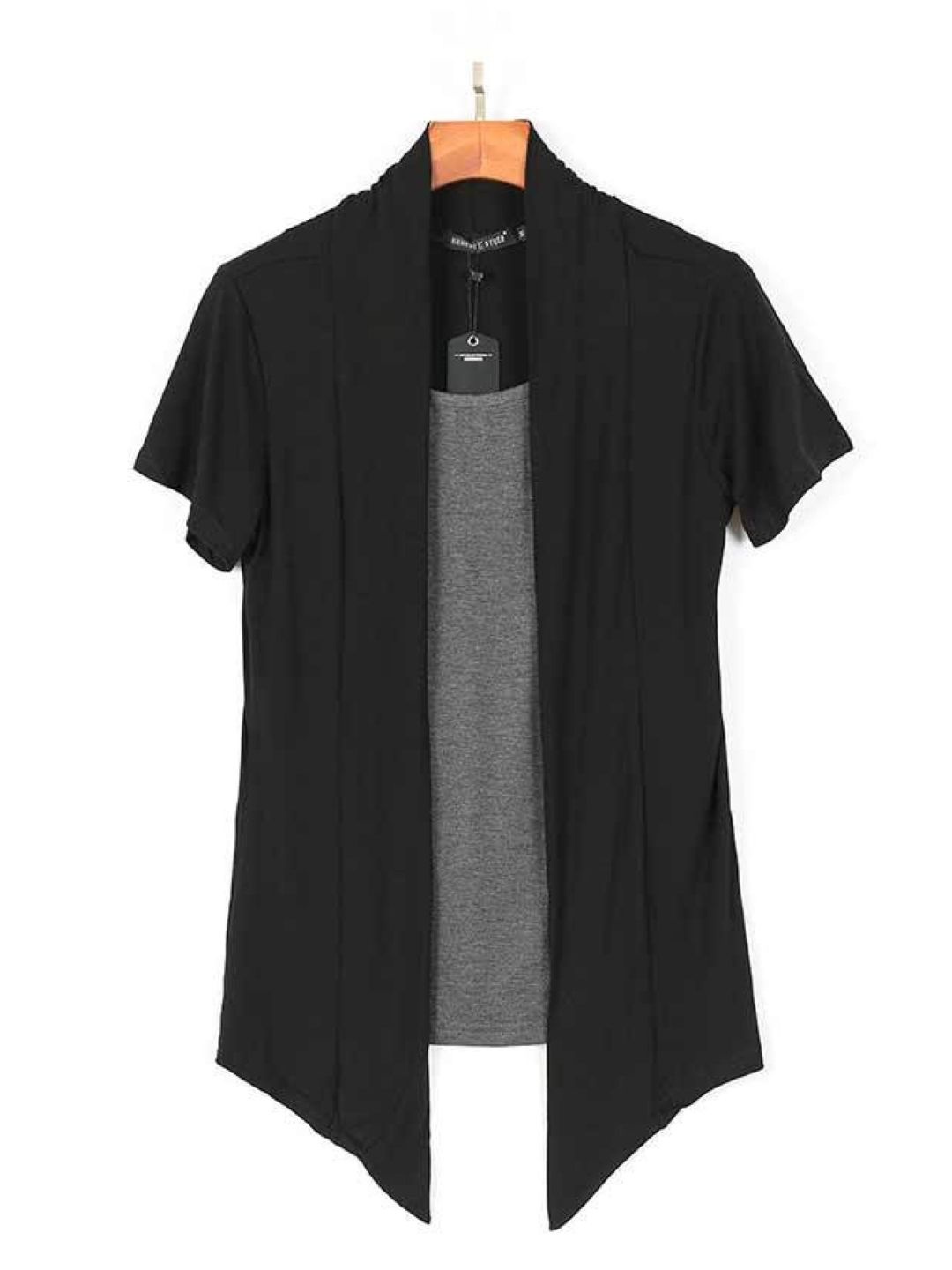 

HERE&NOW Men Original Solid Collarless Casual Shirt, Black