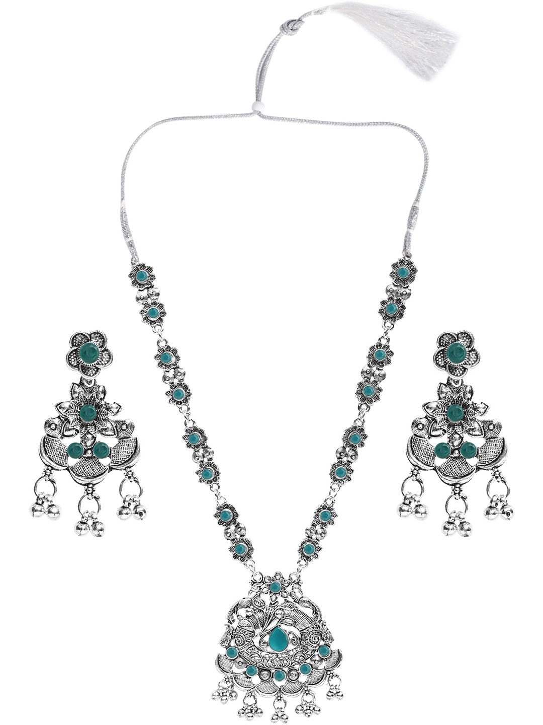 

SUNHARI Stone Studded & Beaded Jewellery Set, Silver