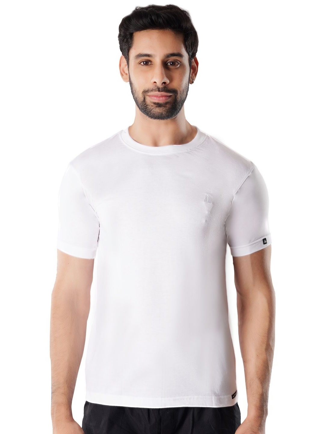 

Crusoe Men Solid Round Neck Cotton Oversized T-shirt, White