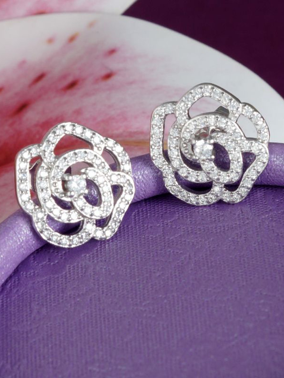

Tuanz Silver Jewelry 925 Sterling Silver Rhodium-Plated Classic Studs