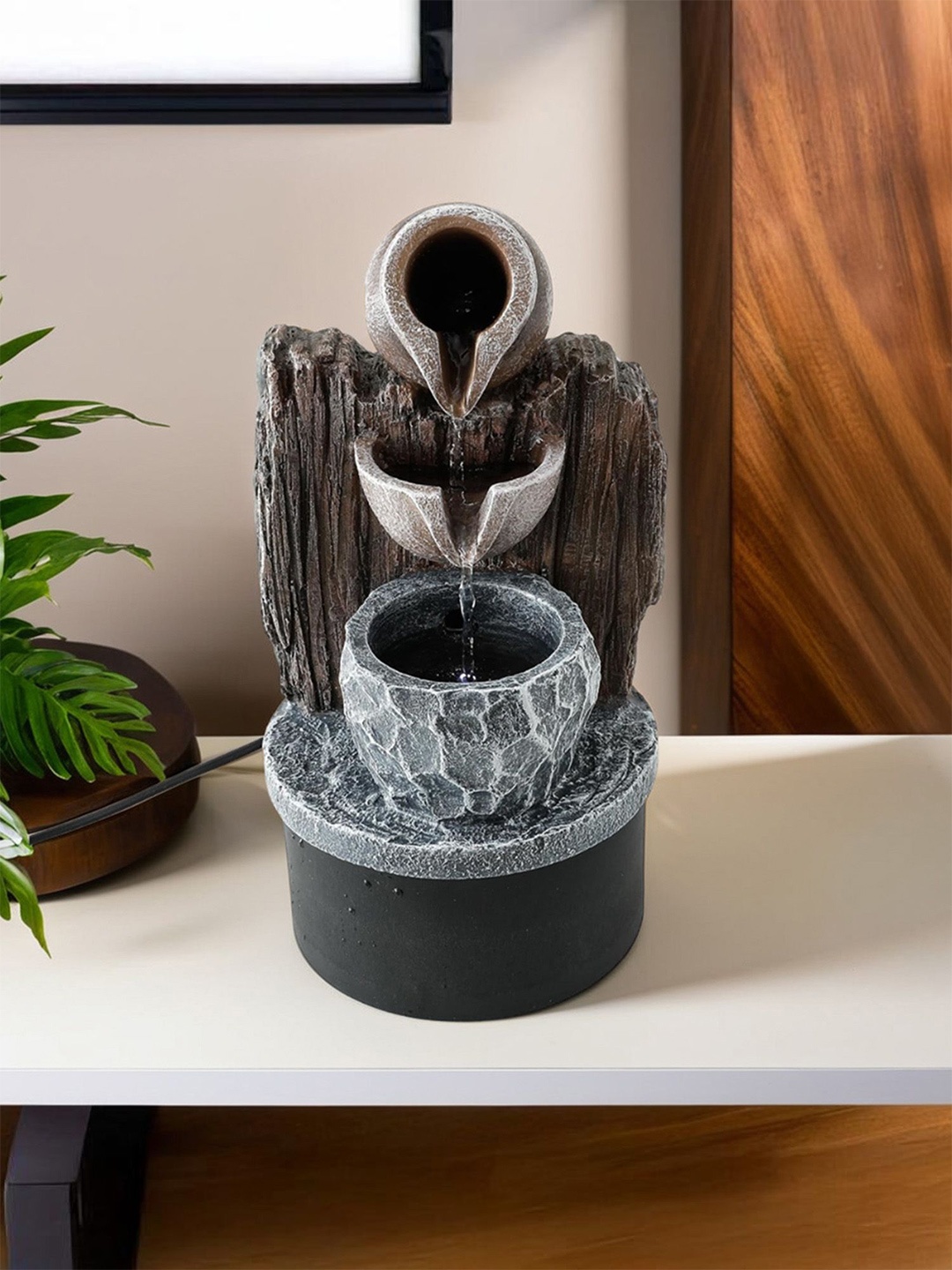 

Ekhasa Grey & Black Textured Cascade Waterfall Fountain