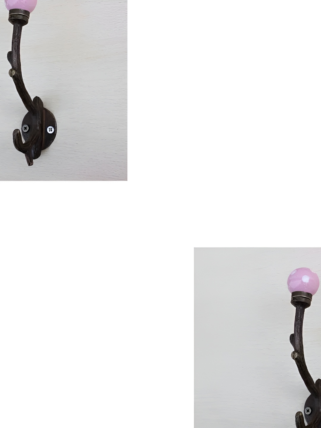 

IndianShelf Brown & Pink 2 Pieces Printed Ceramic Wall Hooks