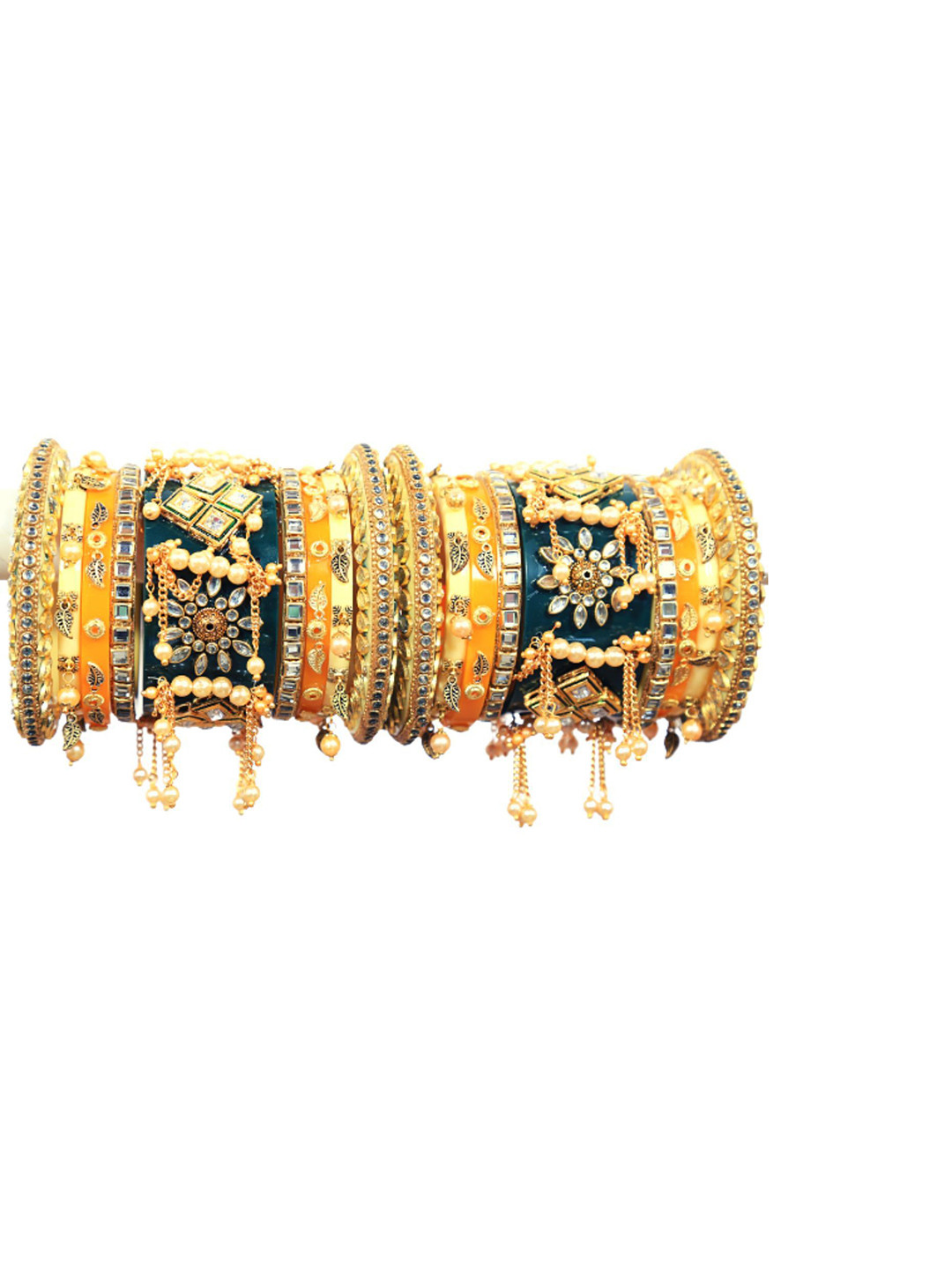 

Align Set Of 2 Gold-Plated Pearl-Beaded Chuda Bangles