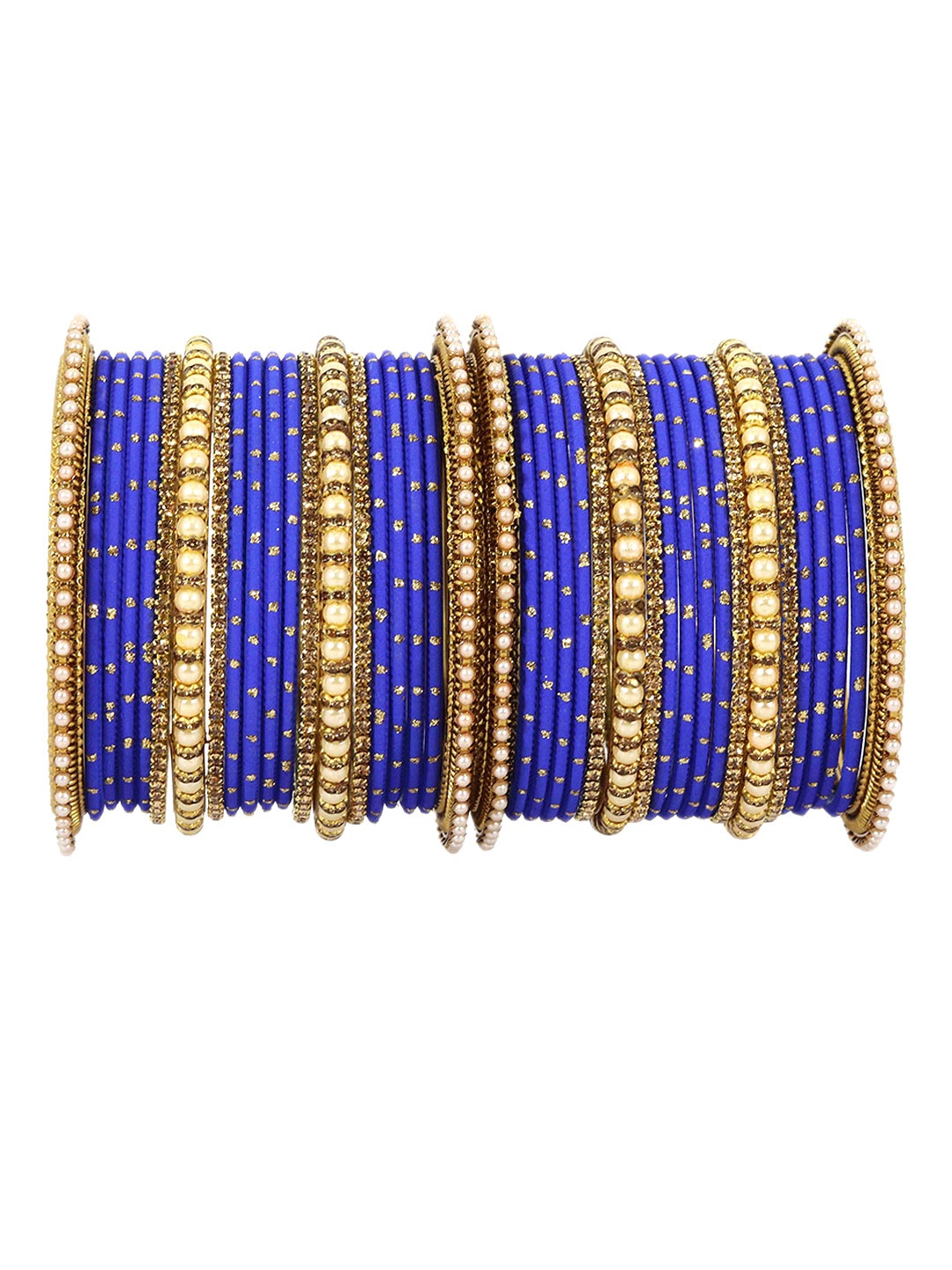 

ZULKA Set of 40 Artificial Stones and Beads Bangles, Blue