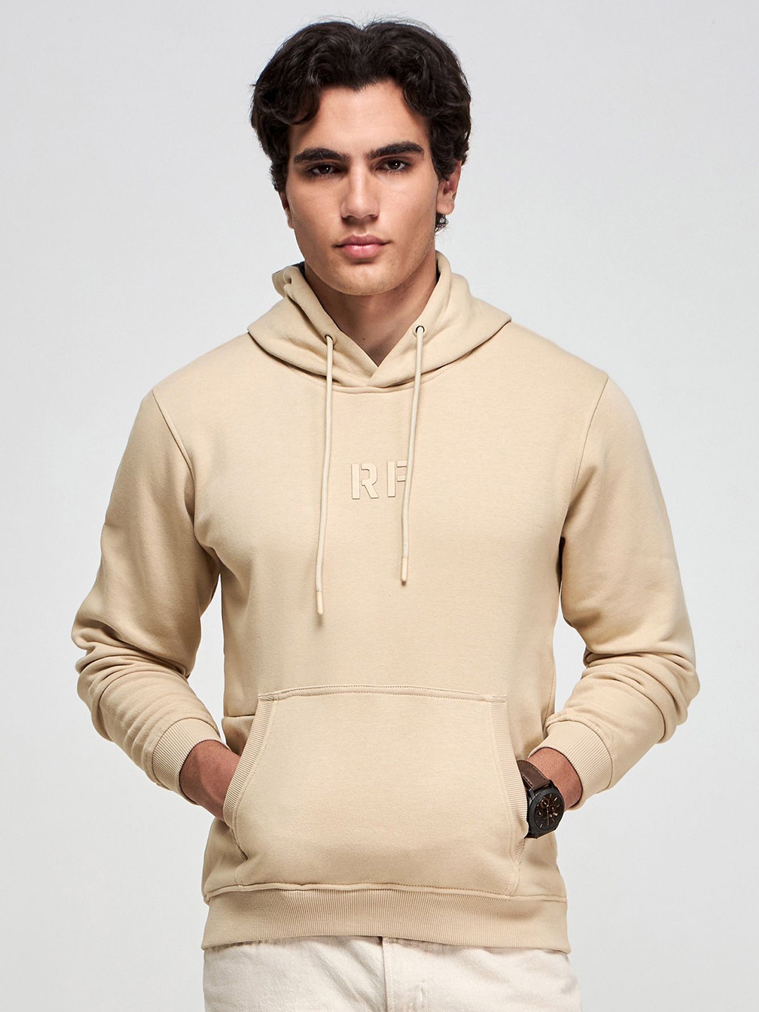 

Red Flame Men Hooded Sweatshirt, Khaki