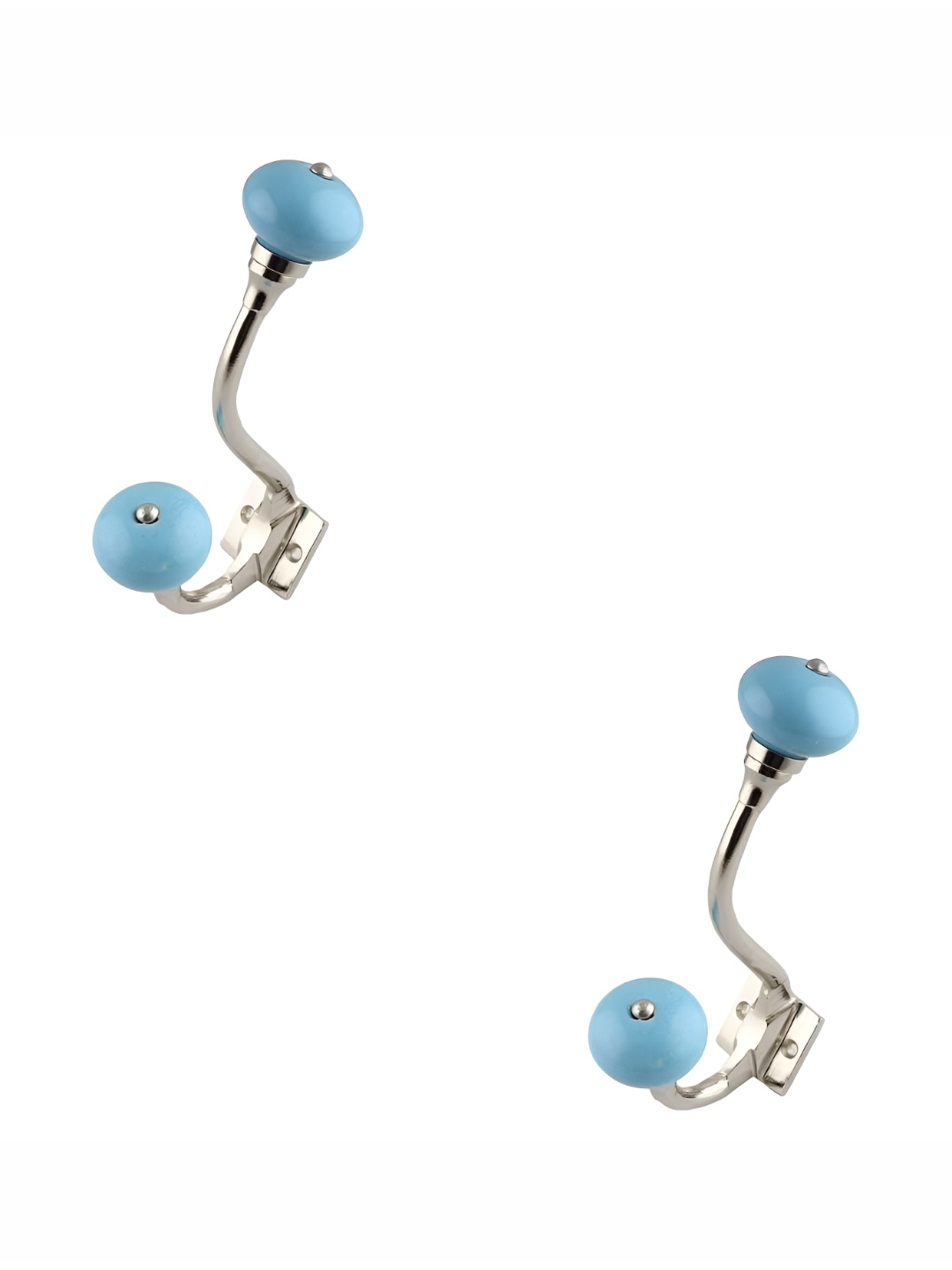 

IndianShelf Blue 2 Pieces Ceramic Solid Key Holder Kitchen Hanger