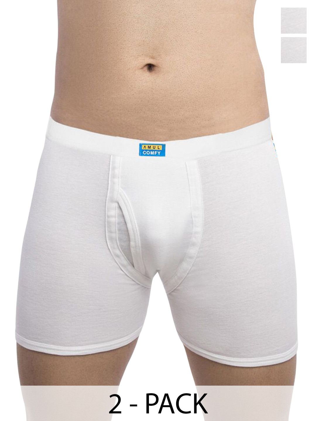 

AMUL COMFY Men Pack Of 2 Pure Cotton Trunks - Comfy-Plain-White-Trunk-IE-2-80