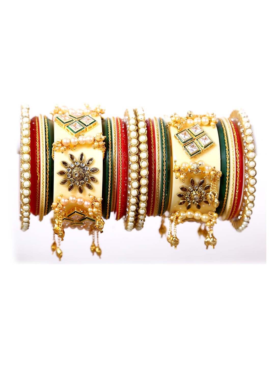 

Align Set Of 2 Gold-Plated Beaded Chudas Bangle