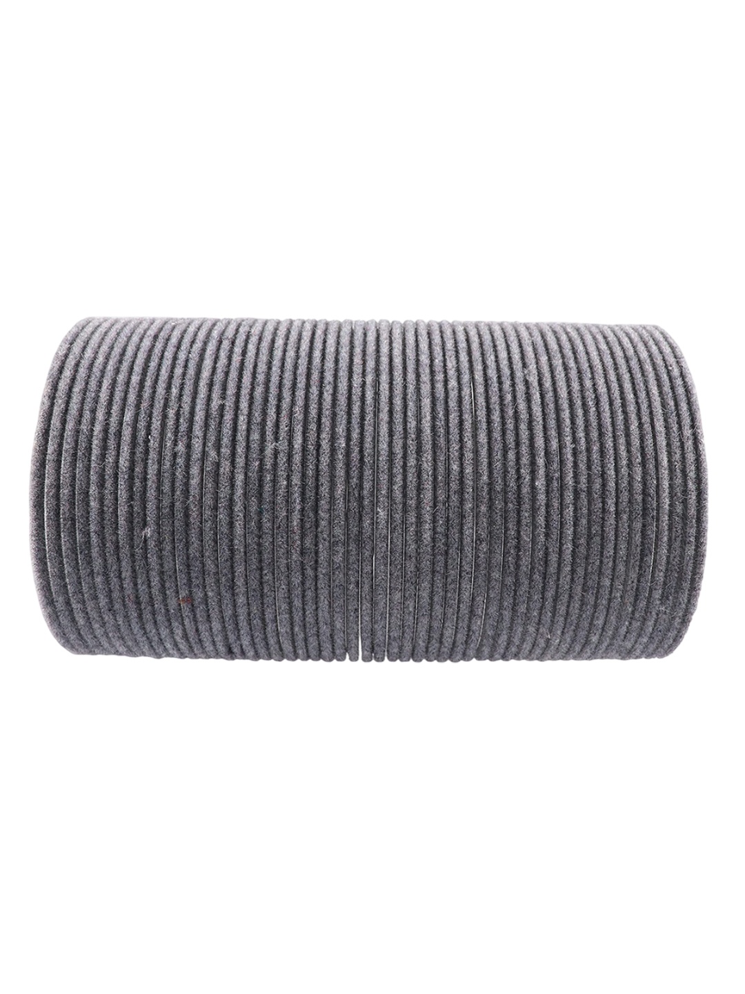 

ZULKA Set of 48 Alloy Base Velvet Finish Plain Bangle, Grey